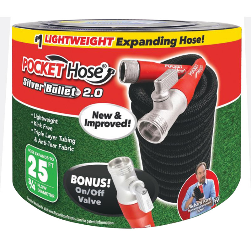 Pocket Hose® Silver Bullet 2.0 25' Expandable Flexible Garden Hose