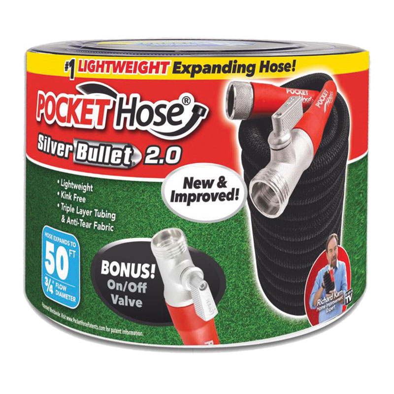 Pocket Hose® Silver Bullet 2.0 50' Flexible Garden Hose