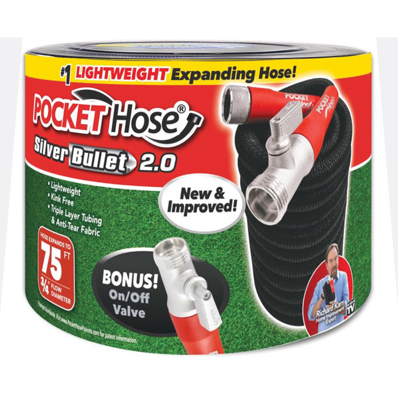 Pocket Hose® Silver Bullet 2.0 75' Expandable Flexible Garden Hose