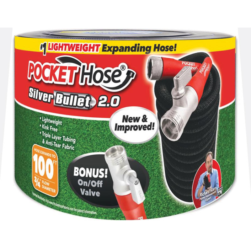 Pocket Hose® Silver Bullet 2.0 100' Expandable Flexible Garden Hose