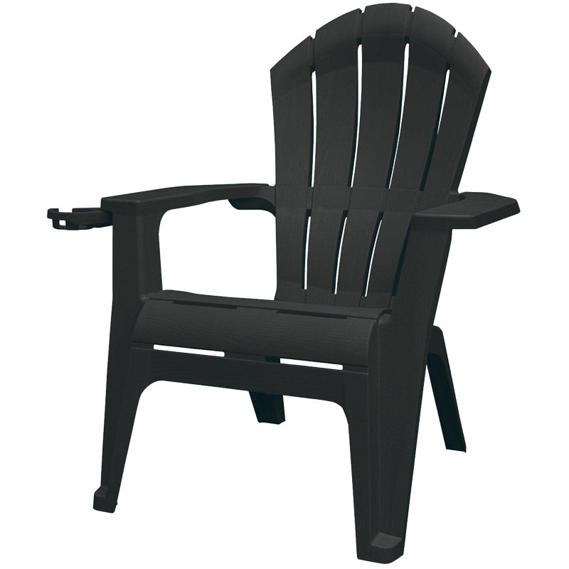 Adams Mfg. RealComfort Deluxe Black Resin Frame Adirondack Chair