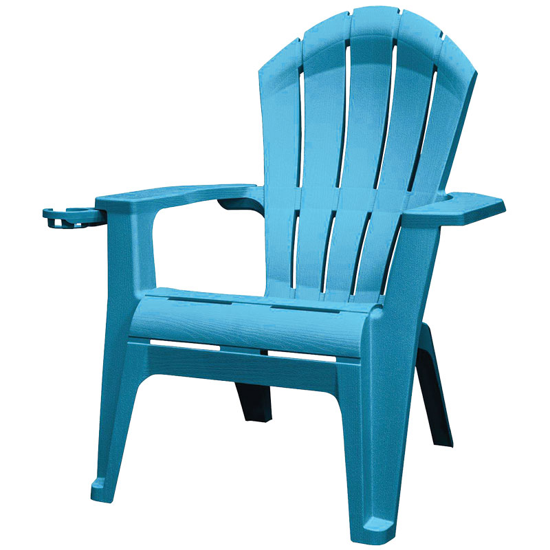 Adams Mfg. RealComfort Deluxe Pool Blue Resin Frame Adirondack Chair