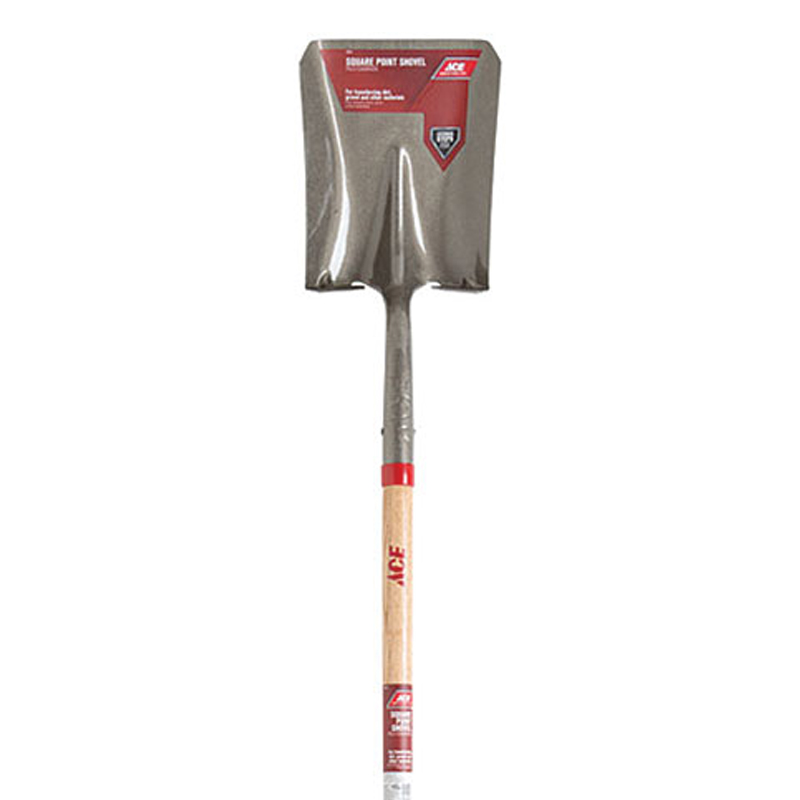 Ace® Long Handle Steel Square Point Shovel