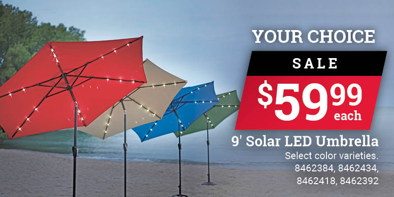 9' Solar LED Umbrella