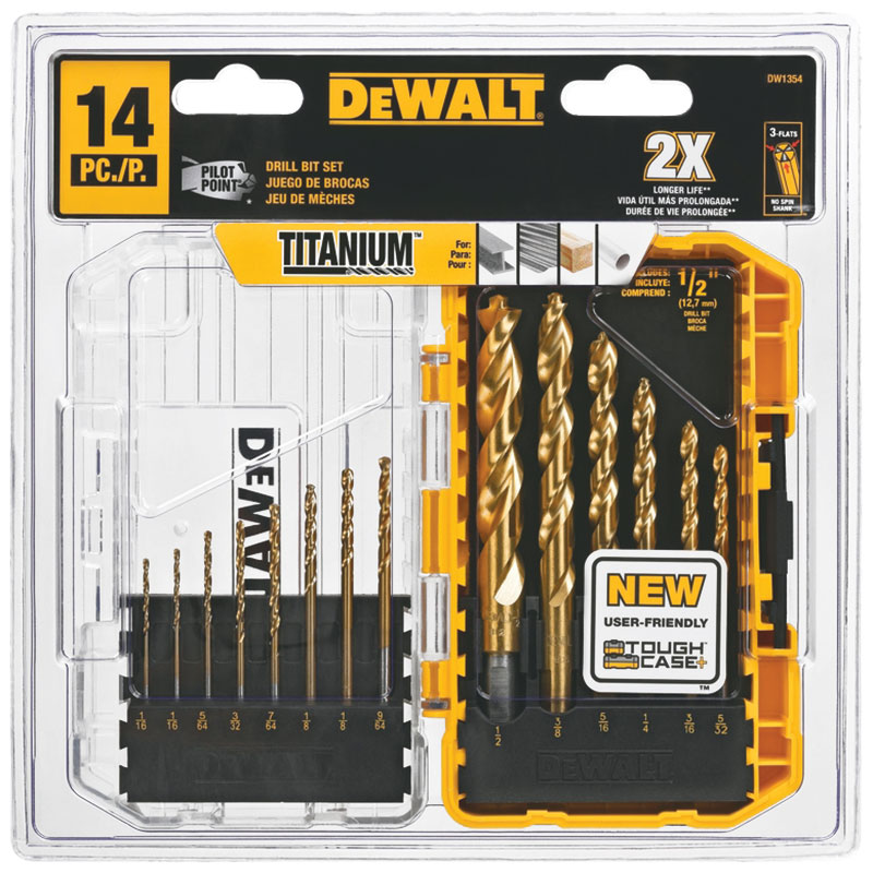 DeWalt® 14-Pc. Titanium Pilot Point Drill Bit Set