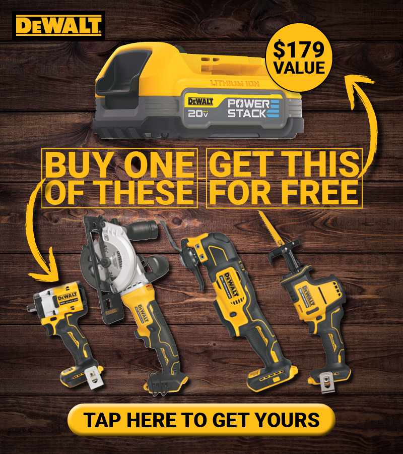 FREE DeWalt® 2 Pk. 20V MAX Battery with Select DeWalt® Tool Purchase