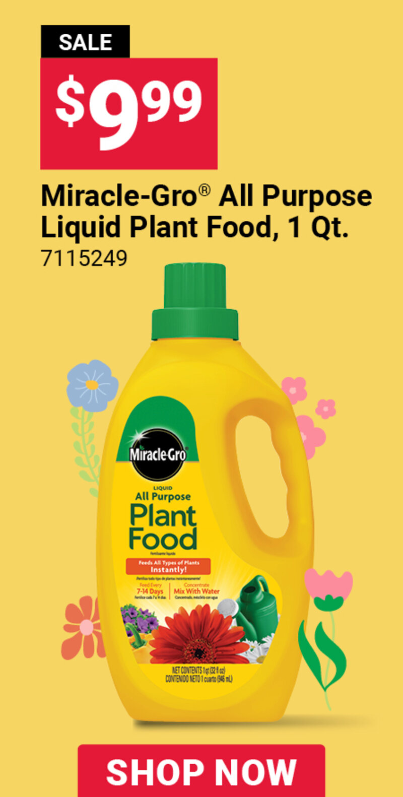 Miracle-Gro® All Purpose Liquid Plant Food, 1 Qt.