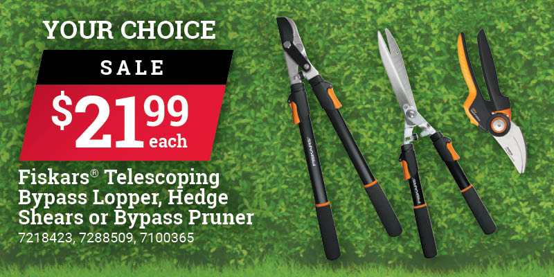 Fiskars® Telescoping Bypass Lopper, Hedge Shears or Bypass Pruner